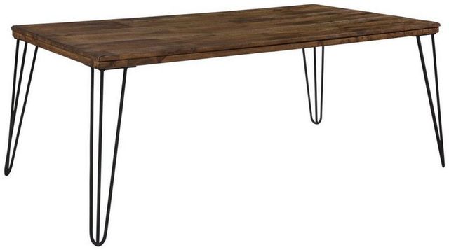 Mazin Furniture Kellson Rustic Oak Coffee Table with Black Hairpin Legs -1