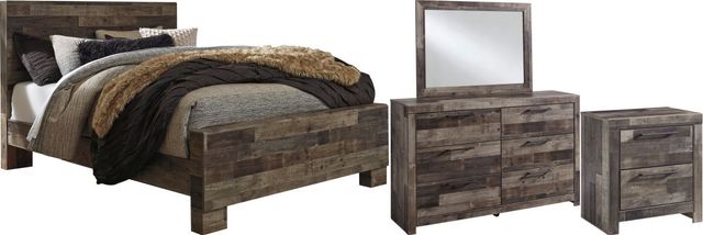 Benchcraft® Derekson 4-Piece Multi Gray King Panel Bed Set-0