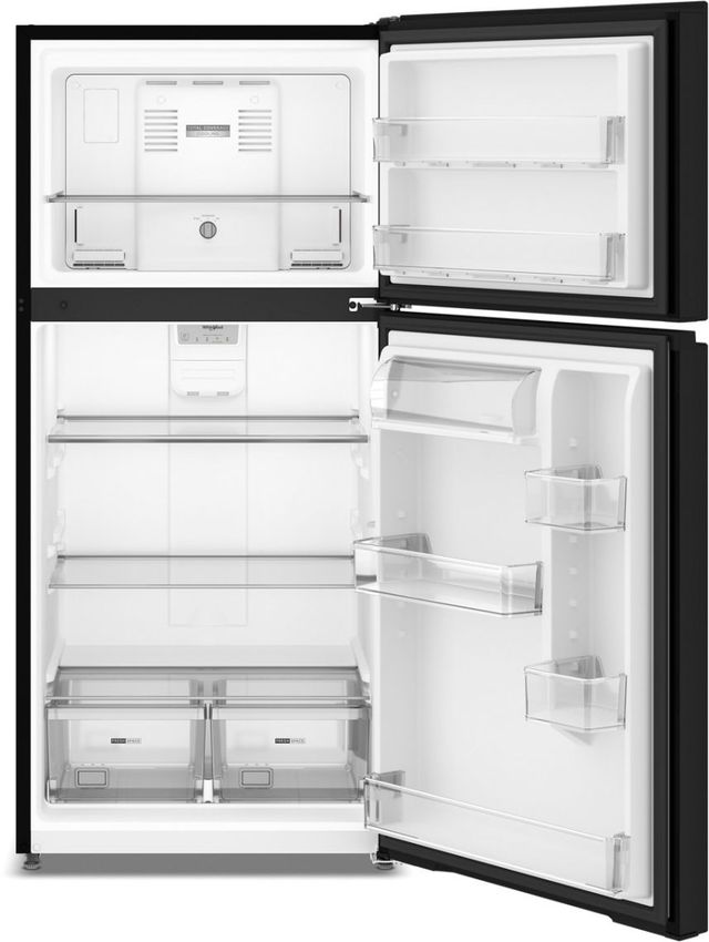 Whirlpool® 30" 19.3 Cu. Ft. Black Top Freezer Refrigerator with Total Coverage Cooling-1
