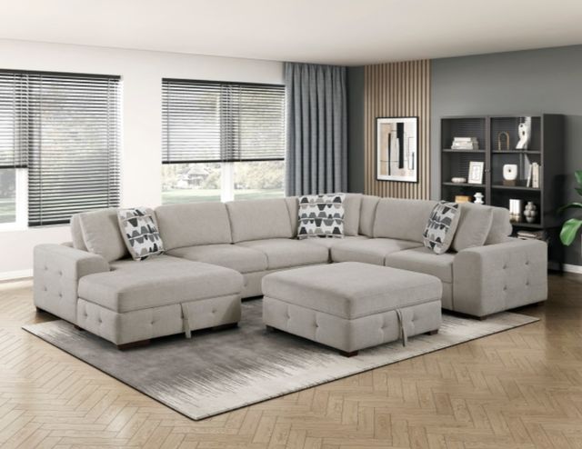 Homelegance® Raife Taupe Storage Ottoman-1