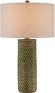Currey & Company Polka Dot Reactive Green/Polished Brass Table Lamp-0