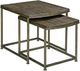 Hammary® Leone 2-Piece Weathered Barn Nesting End Table with Antique Brass Base Set-0