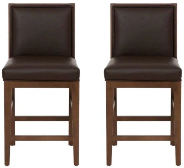 Linon Ramsey 2-Piece Brown Counter Stool-3