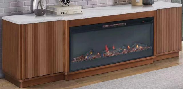 Legends Home Parker Brown 81" Fireplace Console-0