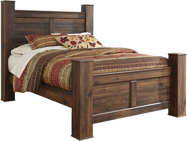 Signature Design by Ashley® Quinden 5-Piece Dark Brown Queen Poster Bed Set-1