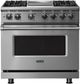 Viking® Professional 5 Series 36" Stainless Steel Pro Style Dual Fuel Range-0