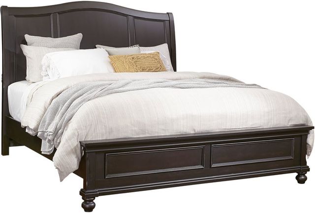 aspenhome® Oxford Rubbed Black Queen Sleigh Bed-0
