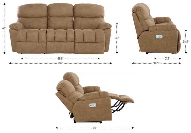 La-Z-Boy® Morrison Fog Power Reclining Sofa with Headrest and Lumbar-2