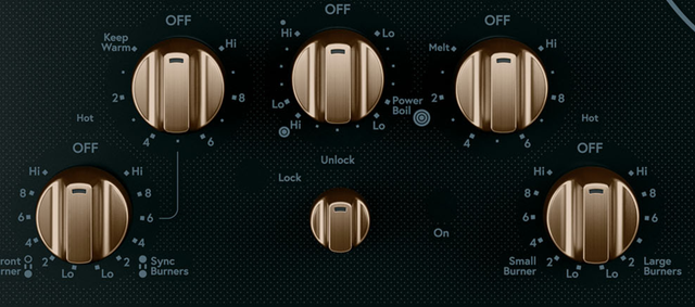 Café™ Brushed Bronze Electric Cooktop Knob Kit-1