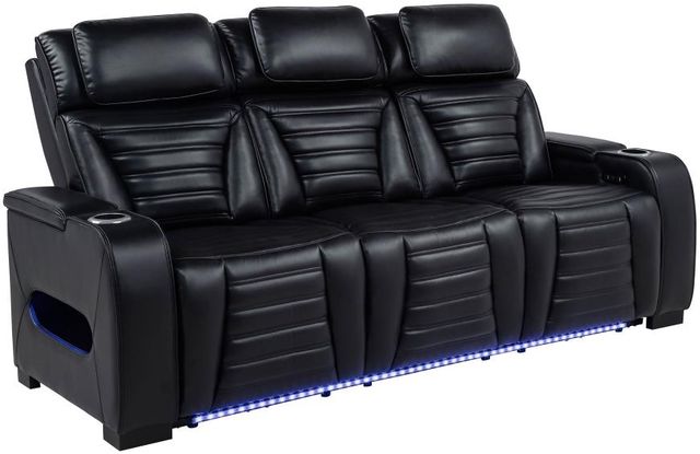 Coaster® Zuma Black Power Reclining Sofa with Power Headrest-1