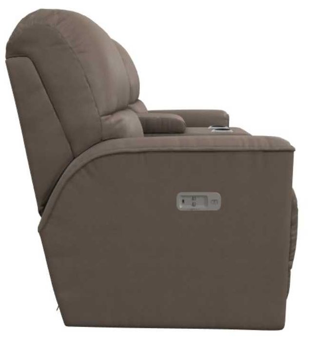La-Z-Boy® Cade Stone Leather Power Reclining Loveseat with Console and Headrest-3