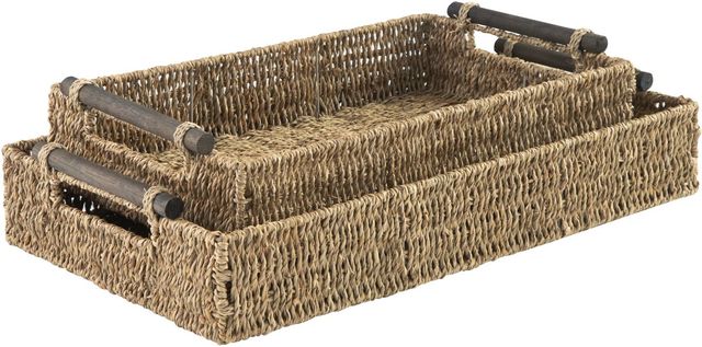Signature Design by Ashley® Halima 2-Piece Tan Tray Set-0