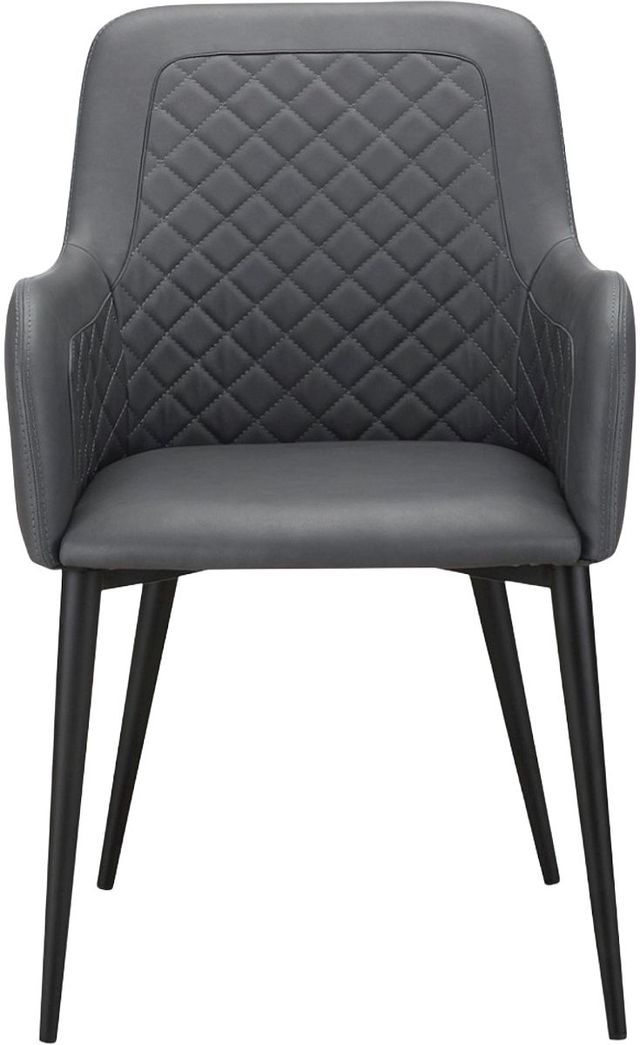 Moe's Home Collection Cantata 2-Piece Slate Vegan Leather Dining Arm Chair Set-1