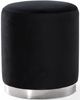 TOV Furniture Opal Black Velvet Silver Base Ottoman-0