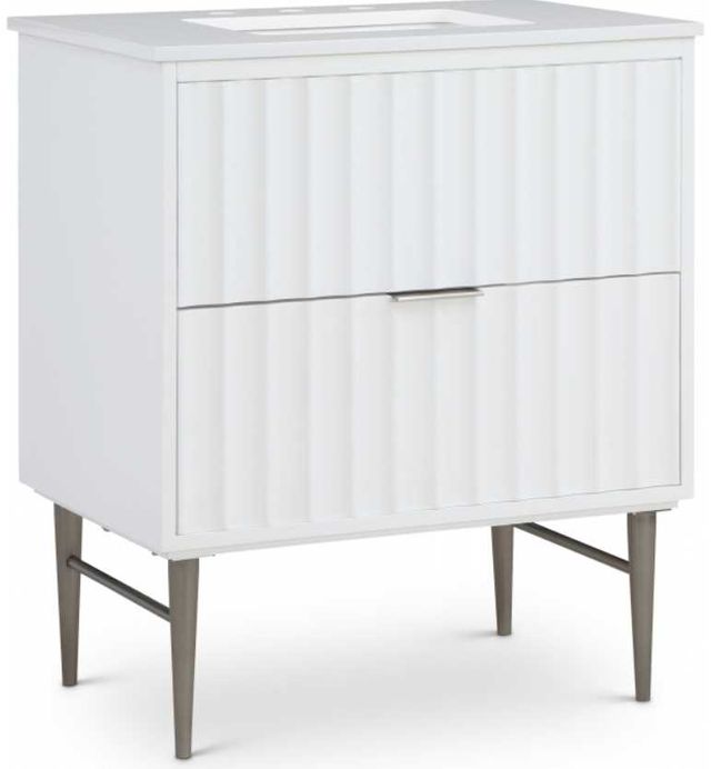Meridian Furniture Modernist Chrome/White 30" Bathroom Vanity-0