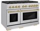 ZLINE Autograph Edition Paramount 48" Stainless Steel Pro Style Dual Fuel Range with Champagne Bronze Accents-2