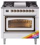 Ilve® Nostalgie II Noblesse 36'' Custom RAL Color Pro Style Dual Fuel Range with Burnished Trim-0