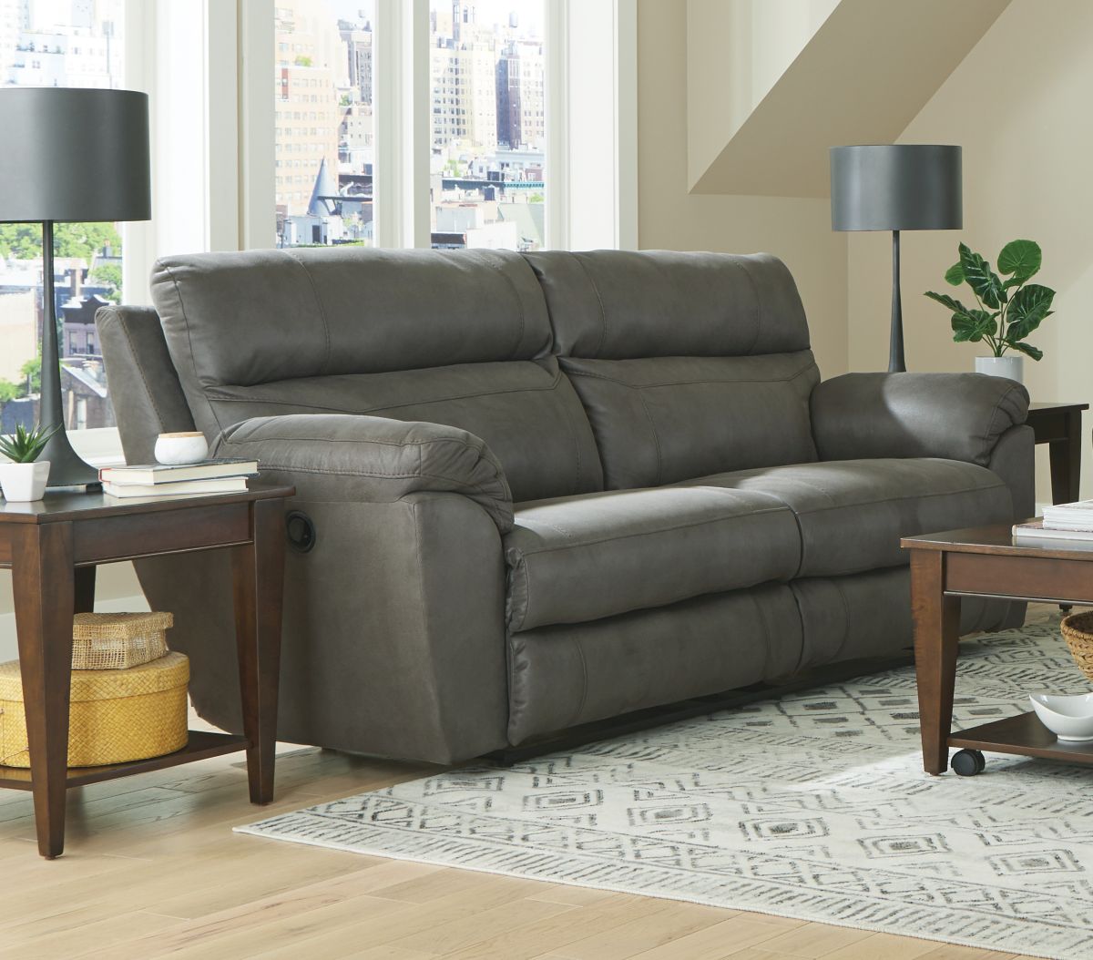 Catnapper® Atlas Charcoal Reclining Sofa | Store For Homes