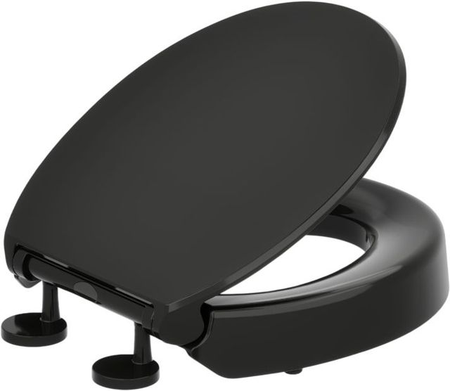 KOHLER® Hyten® Black Elevated Quiet-Close™ Round-Front Toilet Seat-1