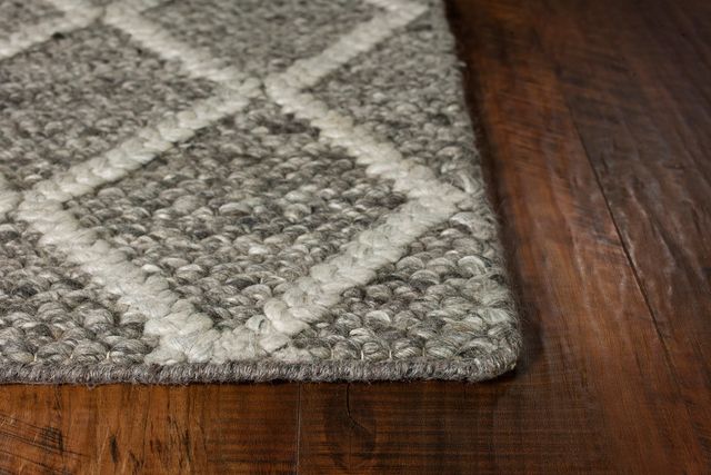 KAS Rugs Cortico Dark Grey Diamonds 5'x7' Rug-1