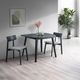 ACME Furniture Real 2-Piece Black/Gray Upholstered Dining Side Chair Set-1