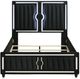 Coaster® Ravenne Black California King Upholstered Panel Bed with LED-3