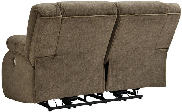 Signature Design by Ashley® Burkner Mocha Reclining Power Loveseat-3