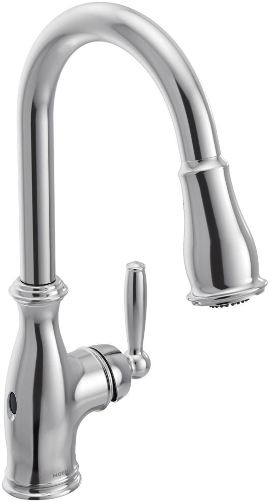 Moen® Brantford™ Chrome One-Handle High Arc Pulldown Kitchen Faucet-0