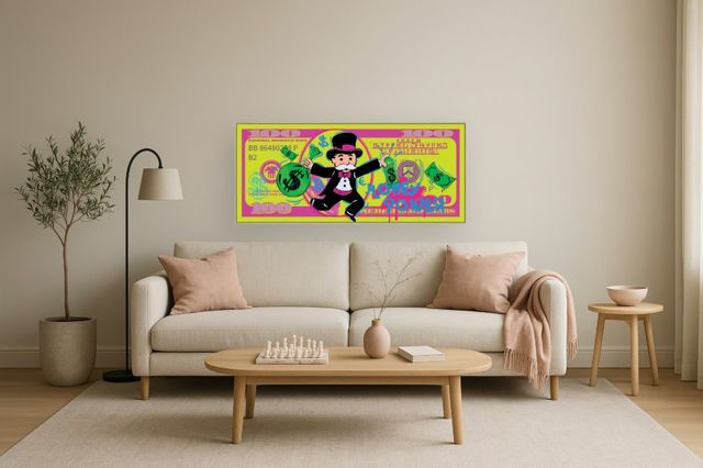 Classy Living Expressive Money Power Mixed Media Wall Art-1