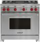 Wolf® 36" Stainless Steel Pro Style Gas Range-0
