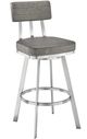 Armen Living Benjamin Brushed Stainless Steel/Grey Counter Stool-0