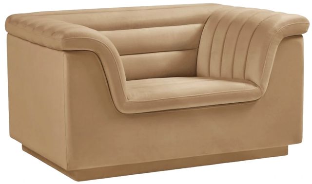 Meridian Furniture Cascade Camel Velvet Fabric Chair-0