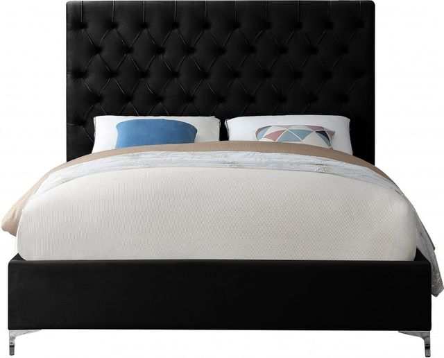 Meridian Furniture Cruz Black Velvet King Bed-3