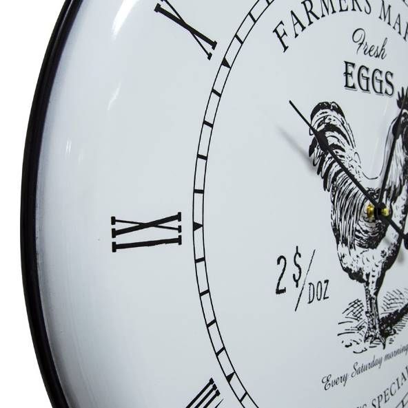 YHD Black/Matte Pewter Wall Clock-2