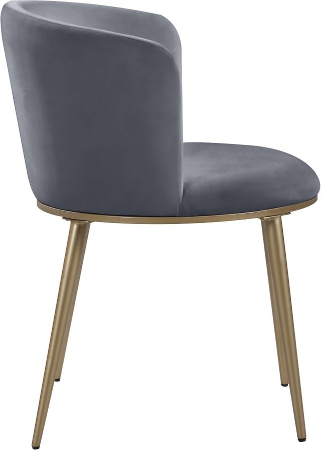 Meridian Furniture Skylar Grey-Gold Velvet Dining Chair-3