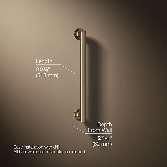 KOHLER® Purist® Vibrant Brushed Bronze 18" Grab Bar-2