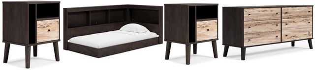 Signature Design by Ashley® Piperton 4-Piece Brown Twin Bookcase Storage Bed Set-0