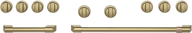 Café™ 48" Brushed Brass Pro Range Handle and Knob Kit