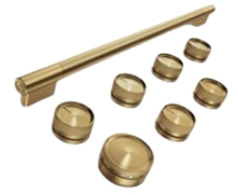 KitchenAid® 36" Brass Grip Commercial-Style Gas Range Handle and Knob Kit-0