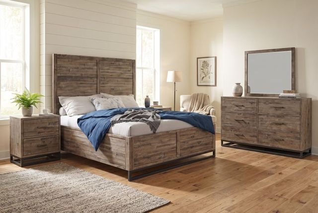 Jofran Inc. East Hampton 4-Piece Distressed Gray Queen Panel Bedroom Set-1