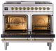 Ilve® Nostalgie II Noblesse 40'' Stainless Steel Pro Style Dual Fuel Range with Brass Trim-2