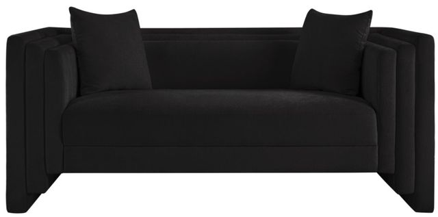 Meridian Furniture Everett Black Chenille Fabric Loveseat-1