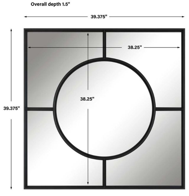 Uttermost® Spurgeon Satin Black Window Mirror-2