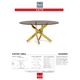 Korson Furniture Katie Smoke Glass Top Coffee Table with Brass Base-1