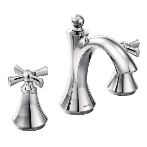 Moen® Wynford Chrome Two-Handle High Arc Bathroom Faucet-0