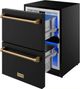 Thor Kitchen Gordon Ramsay Collection 24” 5.4 Cu. Ft. Anti-Fingerprint Black Built-In or Freestanding Under the Counter Refrigerator Drawer with Bronze Handle-5