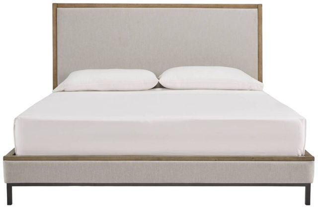 Benchcraft® Tomtyn Gray/Light Brown Queen Upholstered Panel Bed-2
