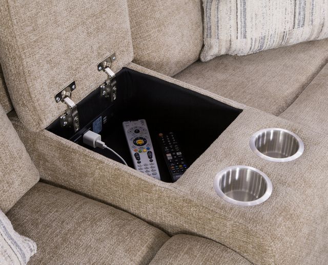 Behold™ Home Mirmar Sand Triple Power Console Loveseat-3