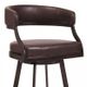 Armen Living Saturn Ford Brown Faux Leather 30" Bar Stool-2