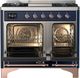 Ilve® Majestic III 40" Midnight Blue Pro Style Dual Fuel Natural Gas Range with Solid Door and Copper Trim-4